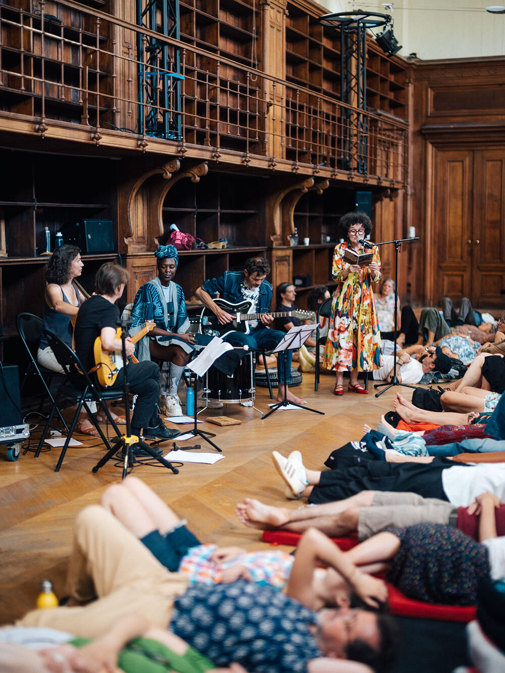 Lecture musicale “Les siestes acoustiques” avec Bastien Lallemand, Maëva Le Berre, Seb Martel et Cindy Pooch, avec Marie-Hélène Lafon Lecture musicale