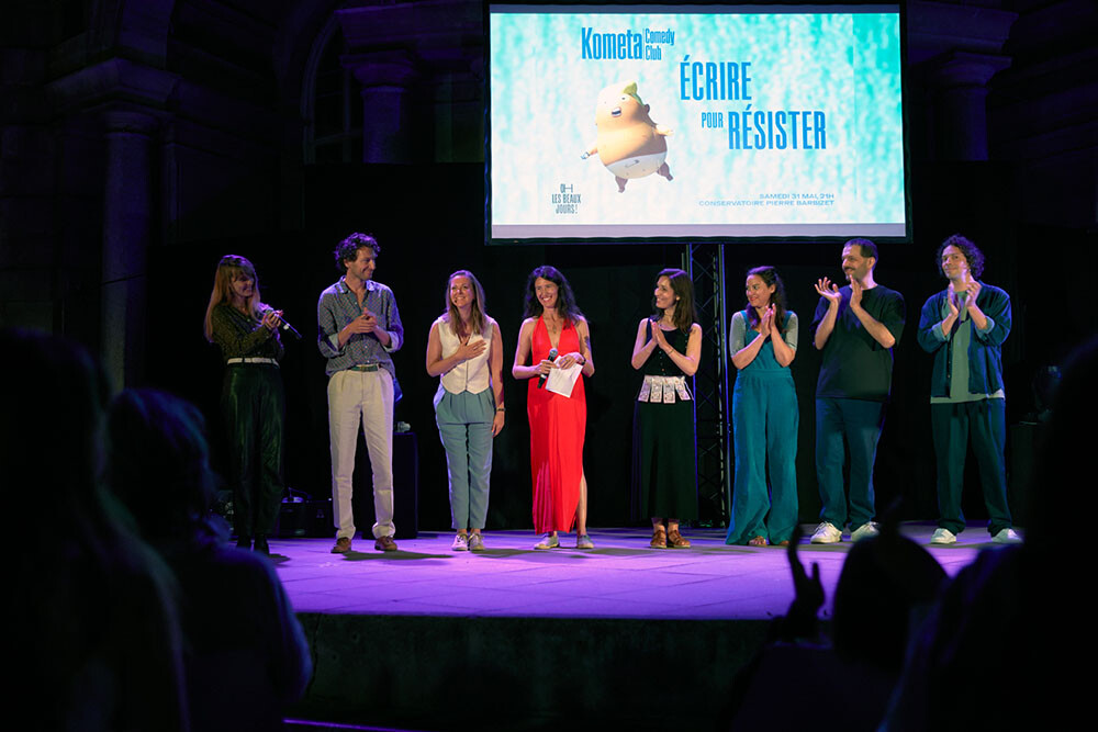 Performance Collective “Kometa Comedy Club” avec Pierre Ducrozet, Karim Kattan, Delphine Minoui,Blandine Rinkel, Audrey Vernon, Maison Pierō