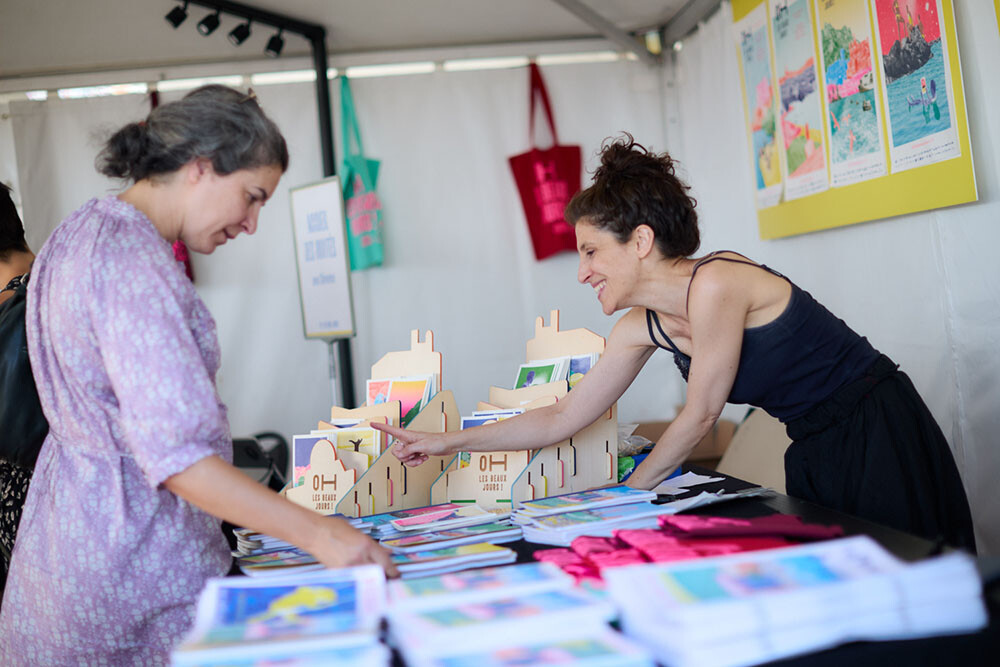 Le stand d’Oh les beaux jours ! au Conservatoire Pierre Barbizet